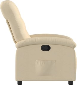 vidaXL Πολυθρόνα Ανακλινόμενη με Κρεμ Ύφασμα από Ύφασμα