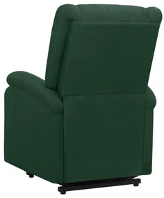 vidaXL Πολυθρόνα με Ανύψωση Σκούρο Πράσινη Υφασμάτινη