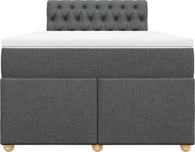 vidaXL Κρεβάτι Boxspring με Στρώμα Σκούρο Γκρι 120x190 εκ Υφασμάτινο