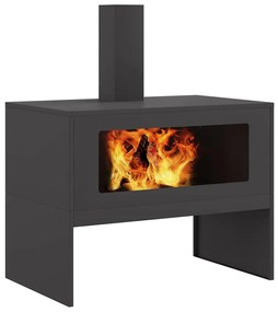 vidaXL Φωτιά Μαύρο 80 x 50 x 96 εκ. Κρύα έλαση από χάλυβα