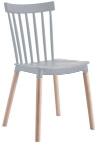 Καρέκλα Rubina 205-124-120 51x50x84cm Grey-Natural Wood, Polypropylene