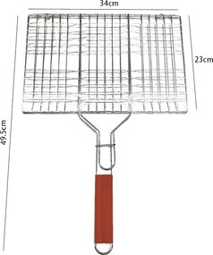 Διπλή Μεταλλική Σχάρα Ψησίματος 35x22cm