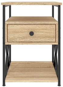 vidaXL Κομοδίνο Sonoma Δρυς 40 x 42 x 55 εκ. από Επεξεργασμένο Ξύλο