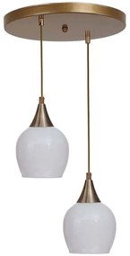 Φωτιστικό Οροφής 534LUN6158 Φ25x80cm 2xE27 40W White-Gold Opviq