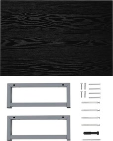 vidaXL Σετ Επίπλων Μπάνιου 2 Τεμαχίων Μαύρο Κεραμικό