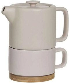 Τσαγιέρα Με Κούπα Κεραμική 07.160724C Pink Ceramic