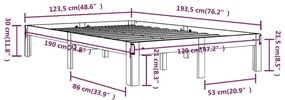 Πλαίσιο Κρεβατιού 120 x 190 εκ. από Μασίφ Ξύλο Small Double - Καφέ