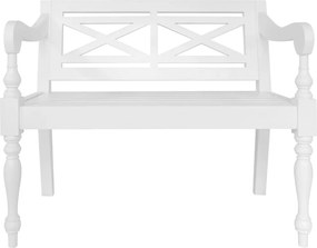 vidaXL Παγκάκι Batavia Λευκό 98 εκ. από Μασίφ Μαόνι