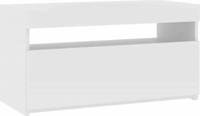 vidaXL Έπιπλο Τηλεόρασης με LED Λευκό 75 x 35 x 40 εκ.