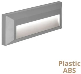 Απλίκα φωτιστικό LED LEROS PLUS L230 πλαστική γκρι λευκή Viokef 4138100 Γκρι