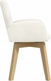 vidaXL Καρέκλες φαγητού 6 pcs Μπουκλέ Κρεμ 59 x 57 x 85 εκ.