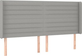 vidaXL Κρεβάτι Boxspring με Στρώμα &amp; LED Αν.Γκρι 180x200εκ. Υφασμάτινο