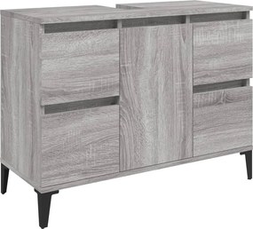 vidaXL Ντουλάπι Νιπτήρα Γκρι Sonoma 80 x 33 x 60εκ. Επεξεργασμένο Ξύλο