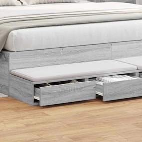 vidaXL Συρτάρια κρεβατιού με συρτάρι Γκρι sonoma 200 x 36.5 x 16.5 εκ