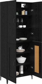 vidaXL Highboard Μαύρη Οξυά 69,5 x 34 x 180 εκ. Επεξεργασμένο Ξύλο