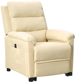 vidaXL Πολυθρόνα με Ανύψωση Κρεμ Υφασμάτινη