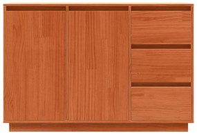 vidaXL Πλαϊνό γραφείο Καφέ 111 x 34 x 75 εκ. Μασίφ ξύλο πεύκου