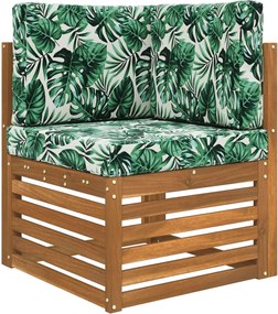 vidaXL Μαξιλάρι Καναπέ Εξωτερικού Χώρου 3 pcs Σχέδιο Φύλλου