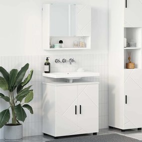vidaXL Σετ Επίπλων Μπάνιου 2 pcs Λευκό Επεξεργασμένο ξύλο &amp; Μέταλλο