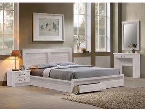LIFE Κρεβάτι Διπλό, 2 Συρτάρια, για Στρώμα 160x200cm, Απόχρωση White Wash  168x207x93cm [-White Wash-] [-Paper-] ΕΜ363,5