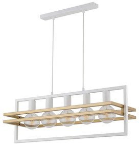 Φωτιστικό Οροφής-Ράγα Merci 5 32396 26x76x80cm 5xE27 60W White-Gold Sigma Lighting