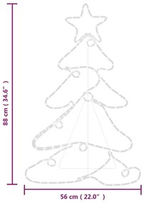 vidaXL Χριστουγεννιάτικη Φιγούρα Δέντρο με 144 LED 88 x 56 εκ.