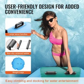VEVOR 15ft Inflatable Water Trampoline Swim Platform Bounce for Pool Lake Toy