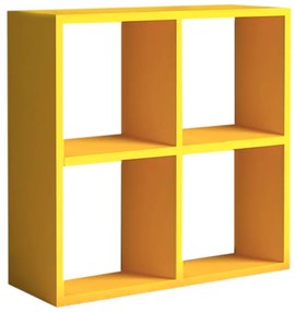 Βιβλιοθήκη Cube  από μελαμίνη χρώμα κίτρινο 60x23x60εκ. - 0117641