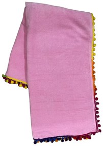 Πετσέτα Θαλάσσης Βελουτέ Βέρα Pink Viopros Θαλάσσης 90x160cm 100% Cotton