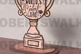 Σετ των 3 Intra απο ξύλο plywood 3mm-4mm πάχος - Coolest Dad Trophy Laser Cut  Δίασταση 20x20 cm INTRAFABR-122192356