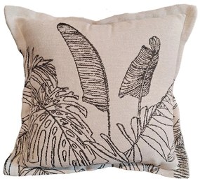 Μαξιλάρι Διακοσμητικό (Με Γέμιση) Grow Deco Ecru-Black Nef-Nef Homeware 50X50 Βαμβάκι-Πολυέστερ