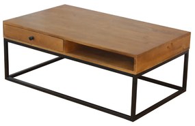 CASSETTO COFFEE TABLE 1ΣΥΡΤΑΡΙ ΦΥΣΙΚΟ ΜΑΥΡΟ 100x60xH40cm - 04-0960