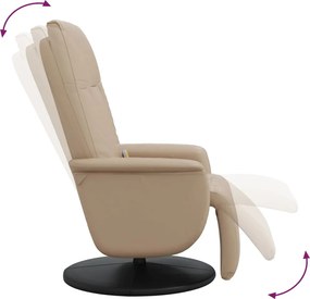 vidaXL Πολυθρόνα Μασάζ Ανακλινόμενη με Υποπόδιο Καπουτσίνο