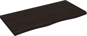 vidaXL Επιφάνεια Τραπεζιού Σκούρο Καφέ 100x50x(2-4)εκ Επεξ. Μασίφ Δρυς