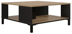 Epiplo World  Trust Τραπεζάκι Σαλονιού 81x81x36εκ. Helvezia Oak / Black BEST-153587