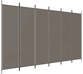 vidaXL Διαχωριστικό Δωματίου με 6 Πάνελ Ανθρακί 300x200 εκ. από Ύφασμα