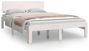 vidaXL Πλαίσιο Κρεβατιού Λευκό 120x190 εκ. Μασίφ Ξύλο Small Double