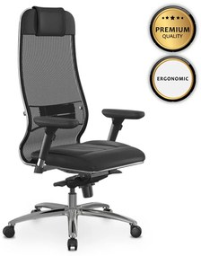 0234146 Καρέκλα γραφείου Samurai L1-2D Megapap εργονομική με ύφασμα TS Mesh και τεχνόδερμα χρώμα μαύρο 69x70x122/130εκ. Τεχνόδερμα/Mesh ύφασμα, 1 Τεμάχιο