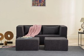 Διθέσιος Καναπές Κρεβάτι Ανθρακί VILORO 90x200x75