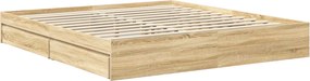 vidaXL Κρεβάτι Αποθήκης Δρύς Sonoma 180 x 200 cm Επεξεργασμένο ξύλο