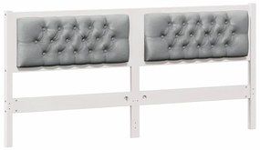 vidaXL Κεφαλάρι Άλλο Λευκό και ανοιχτό γκρι 180 cm Μασίφ ξύλο πεύκου