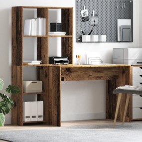 vidaXL Γραφείο Παλαιό ξύλο 138.5 x 55 x 143 εκ Επεξεργασμένο ξύλο