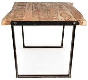 Τραπέζι Elmer Ξύλο-Μέταλλο Καφέ-Μαύρο 180X90Χ77 εκ.