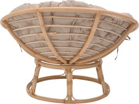 Πολυθρόνα Servey pakoworld rattan σε φυσική απόχρωση-μπεζ μαξιλάρι Φ115x58εκ