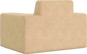 vidaXL Καναπές Παιδικός Κρεμ από Μαλακό Βελουτέ Ύφασμα