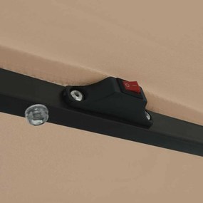 vidaXL Ομπρέλα Κήπου Taupe 395 x 395 x 245 εκ. Πολυεστέρας