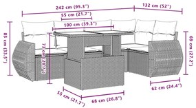 ΣΕΤ ΚΑΝΑΠΕ ΚΗΠΟΥ 6 ΤΕΜ. ΜΠΕΖ ΣΥΝΘΕΤΙΚΟ ΡΑΤΑΝ ΜΕ ΜΑΞΙΛΑΡΙΑ 3268519