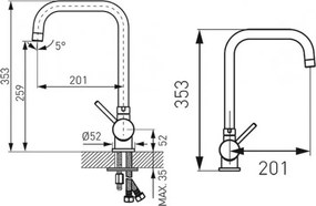 Ferro Toledo BTD4FUW - Μπαταρία Κουζίνας Παραθύρου