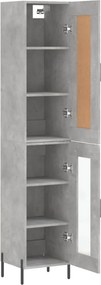 vidaXL Ντουλάπι Γκρι Σκυροδέματος 34,5x34x180 εκ. Επεξεργασμένο Ξύλο