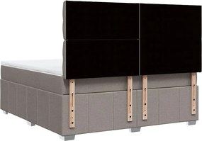 vidaXL Κρεβάτι Boxspring με Στρώμα Taupe 180x200 εκ. Υφασμάτινο